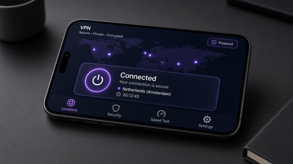快连 APP 关注与个性化界面示意